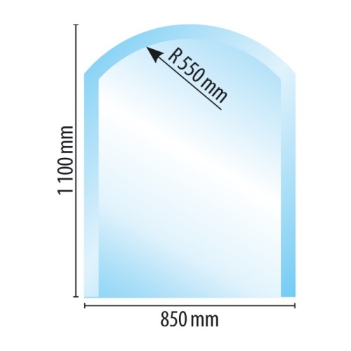 Sklo pod kamna typ B4, 1100 x 850 x 8 mm