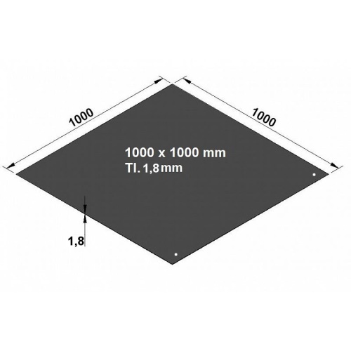 Plech pod kamna E2, 100x100 mm