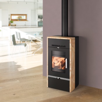 HAAS+SOHN krbová kamna Farum s výměníkem, černá/woodstone prestige
