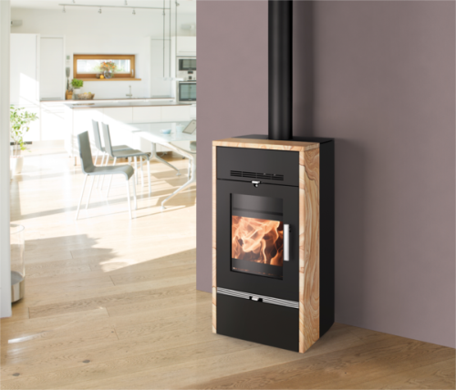 HAAS+SOHN krbová kamna Farum s výměníkem, černá/woodstone prestige