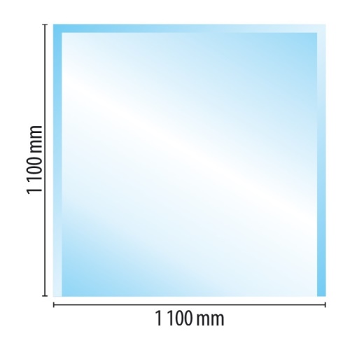 Sklo pod kamna typ E1, 1100 x 1100 x 6 mm