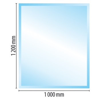Sklo pod kamna typ F1, 1200 x 1000 x 6 mm