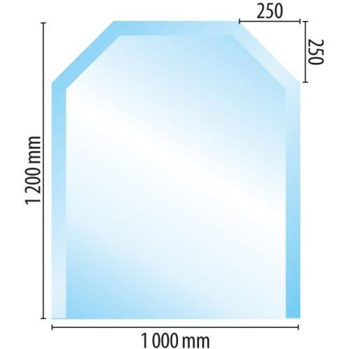 Sklo pod kamna typ C5, 1200 x 1000 x 8 mm