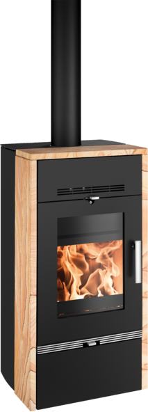 HAAS+SOHN krbová kamna Farum s výměníkem, černá/woodstone prestige