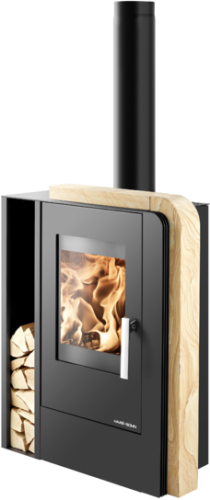 HAAS+SOHN krbová kamna Nordby, černá/woodstone prestige