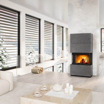 ROMOTOP designový akumulační krb s výsuvnými dvířky CARA C thermaline - Thermaline