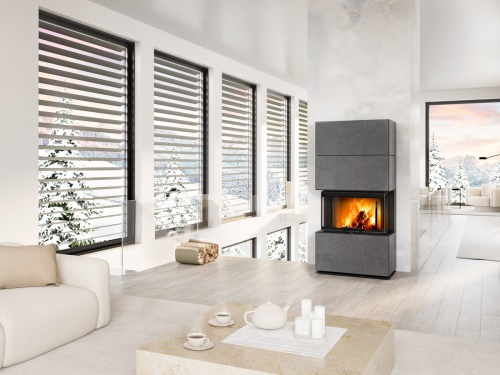 ROMOTOP designový akumulační krb s výsuvnými dvířky CARA C thermaline - Thermaline