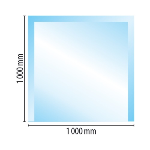 Sklo pod kamna typ E2, 1000 x 1000 x 8 mm