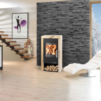 HAAS+SOHN krbová kamna Pinerolo, černá/woodstone prestige