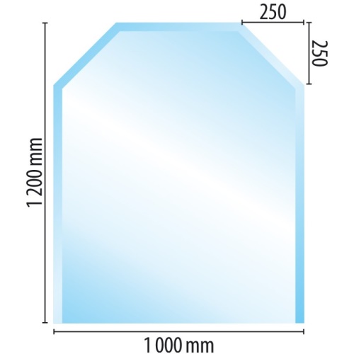 Sklo pod kamna typ C1, 1200 x 1000 x 6 mm