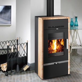 HAAS+SOHN krbová kamna Farum s výměníkem, černá/woodstone prestige