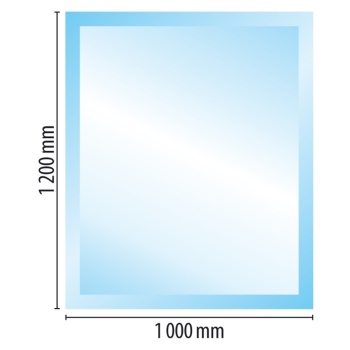 Sklo pod kamna typ F1, 1200 x 1000 x 8 mm