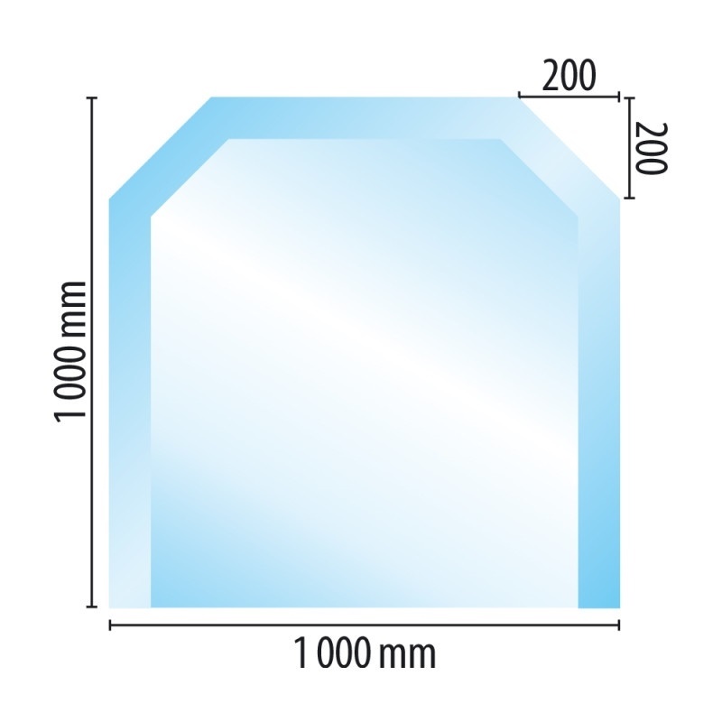 Sklo pod kamna typ C3, 1000 x 1000 x 10 mm