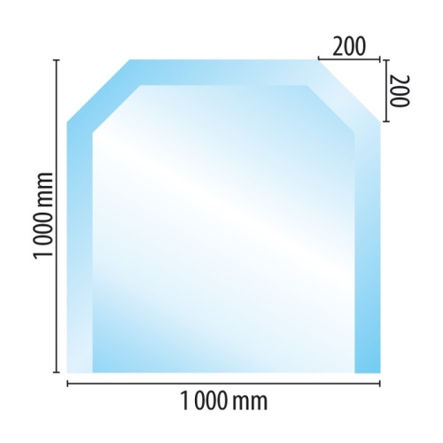 Sklo pod kamna typ C3, 1000 x 1000 x 10 mm