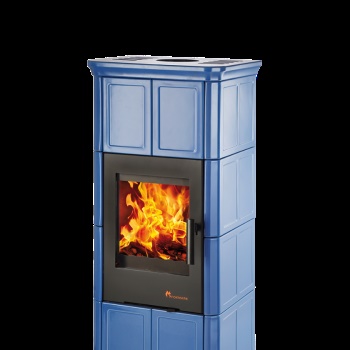 ALOPE ceramic blue L, černá, kachle hladká modrá, s římsou