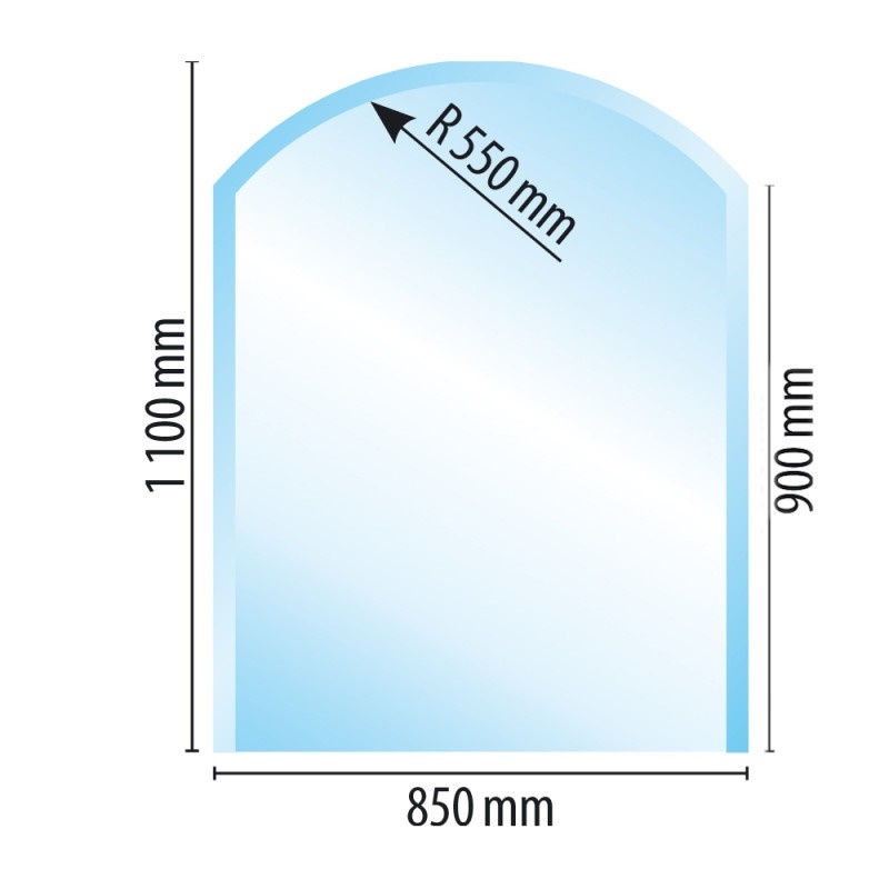 Sklo pod kamna typ B4, 1100 x 850 x 6 mm
