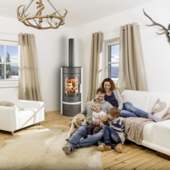 HAAS+SOHN krbová kamna Antic, antracit/bílá