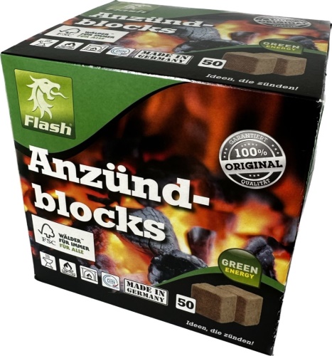 Podpalovací kostky FLASH Wood & Wax XXL 50 ks