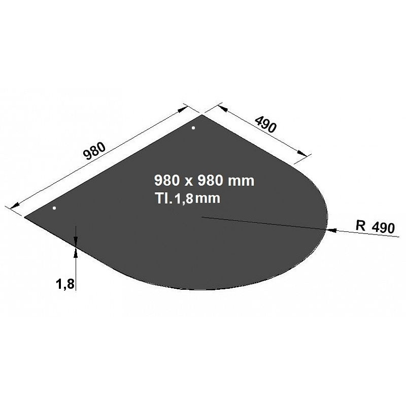 Plech pod kamna A3, 980 x 980 mm