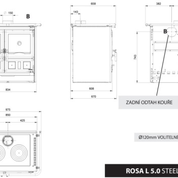 LA NORDICA krbová kamna Rosa L.16 Steel