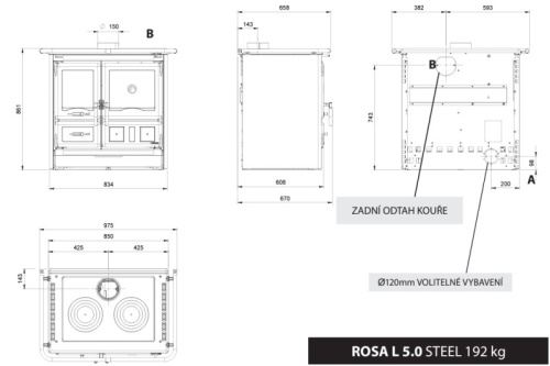 LA NORDICA krbová kamna Rosa L.16 Steel