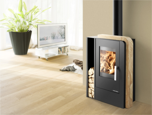 HAAS+SOHN krbová kamna Nordby, černá/woodstone prestige
