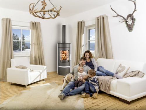 HAAS+SOHN krbová kamna Antic, antracit/bílá