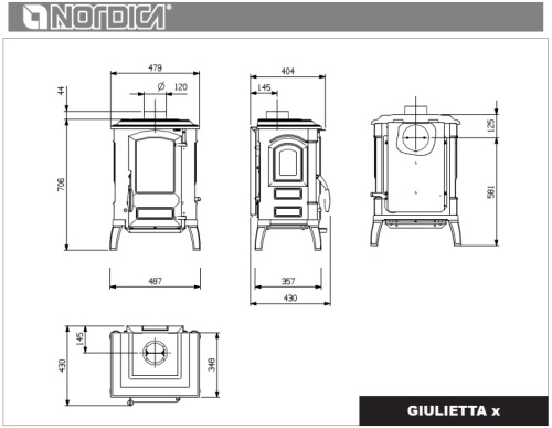 LA NORDICA litinová krbová kamna Giulietta.165